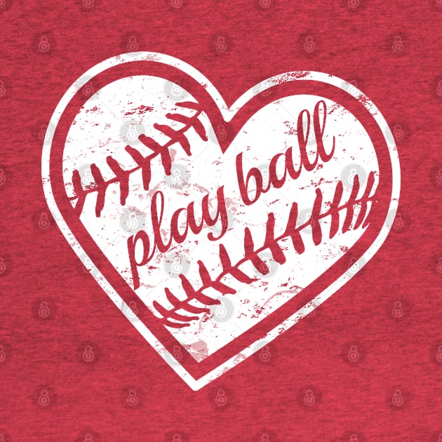 VINTAGE PLAY BALL BASEBALL MOM LOVE BASEBALL HEART by TeeCreations